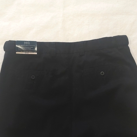 NWT Harbor Bay Black Men's Flat Front Slacks Pants Size 38" x 34" - Picture 3 of 9